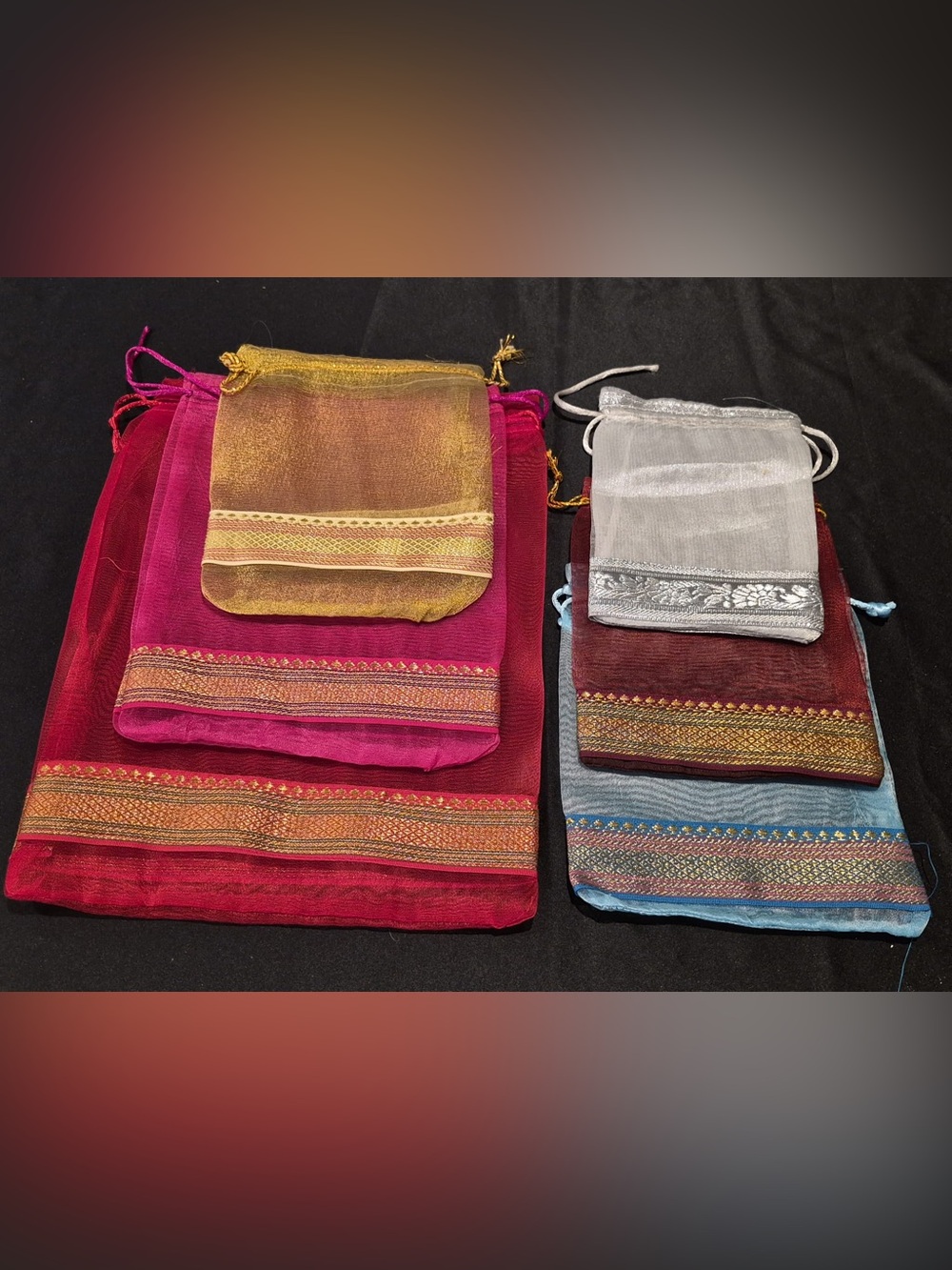 INCREDIBLE ASSORTED ORGANZA GIFT BAGS in MULTIPLE SIZES AND COLORS!!